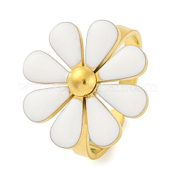 304 Stainless Steel Enamel Stud Rings for Women&nbsp;RJEW-U023-01G-03