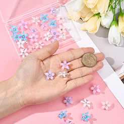 30Pcs 5 Colors Zinc Alloy Resin Hair Fastener&nbsp;OHAR-SC0001-16A