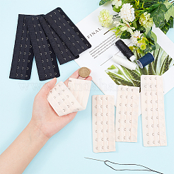 8Pcs 4 Style Polyester Women's 3 Rows x 7/9 Hooks Longline Corset Bra Extender&nbsp;FIND-BC0004-65
