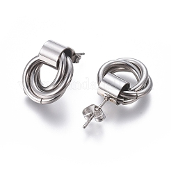 Tarnish Resistant 304 Stainless Steel Stud Earrings&nbsp;EJEW-L241-03P