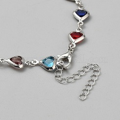 Alloy Rhinestone Link Bracelets for Women&nbsp;BJEW-WH0041-30