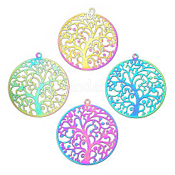 201 Stainless Steel Filigree Big Pendants&nbsp;STAS-TAC0018-07