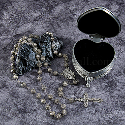 1Pc Alloy & Plastic Cross Virgin Mary Pendant Rosary Bead Necklaces&nbsp;DIY-DC0003-83