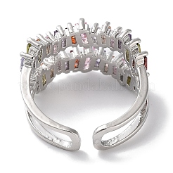 Brass Micro Pave Cubic Zirconia Cuff Rings&nbsp;RJEW-G310-22P