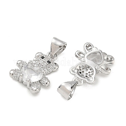 Brass Micro Pave Cubic Zirconia Charms&nbsp;KK-K351-69P-01