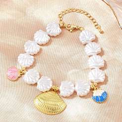 Ocean Brass Enamel Charm Bracelets for Women&nbsp;KK-CBA68DA-15B-G