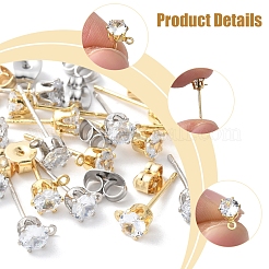 16Pcs Brass Stud Earring Findings&nbsp;KK-FS0001-58