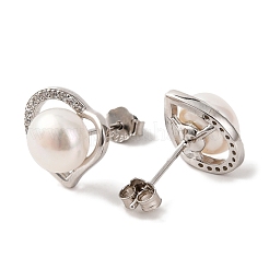 925 Sterling Silver Heart Stud Earrings&nbsp;EJEW-C115-06P