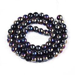 Electroplate Opaque Glass Beads Strands&nbsp;GLAA-T032-P6mm-AB01