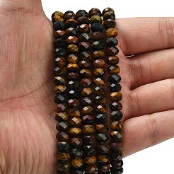 Three-color Natural Tiger Eye Beads Strands&nbsp;G-Z111-A02-02