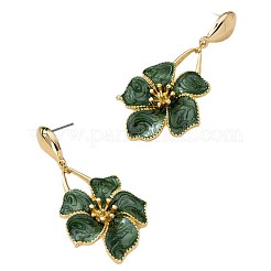 Flower Alloy & Enamel Dangle Stud Earrings&nbsp;FS-WG52550-02