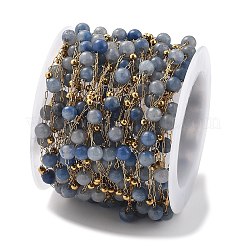 Natura Sodalitel & 304 Stainless Steel Beads Link Chains&nbsp;CHS-K021-08A-09