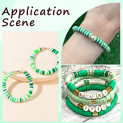3 Strands Flat Round Handmade Polymer Clay Beads&nbsp;CLAY-SC0001-69A
