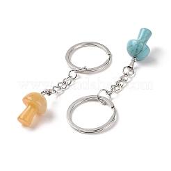 Mushroom Natural & Synthetic Gemstone Keychain&nbsp;KEYC-G055-03P