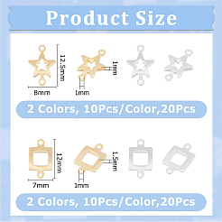 40Pcs 4 Styles Brass Connector Charms&nbsp;KK-FI0001-09