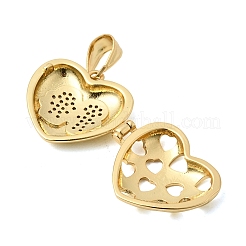 Brass Micro Pave Clear Cubic Zirconia Locket Pendants&nbsp;KK-H267-028B-02