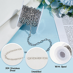 5M Stainless Steel Textured Cable Chains&nbsp;CHS-BM0001-08