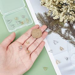 16Pcs 8 Style Brass Micro Pave Cubic Zirconia Ice Pick Pinch Bails&nbsp;ZIRC-FH0001-32