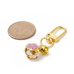 5Pcs 5 Colors Iron Enamel Pendant Swivel Bell Keychains&nbsp;HJEW-JM00867