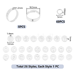 DIY Alphabet Charm Adjustable Ring Making Kit&nbsp;DIY-UN0005-67
