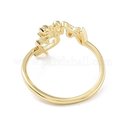 Brass Open Cuff Rings for Women&nbsp;RJEW-A028-01G