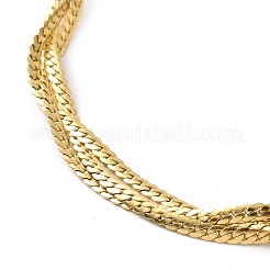 304 Stainless Steel Braided Cuban Link Chain Necklace for Women&nbsp;NJEW-P271-04G