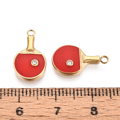 304 Stainless Steel Pave Crystal Rhinestone and Enamel Pendants&nbsp;STAS-T068-33