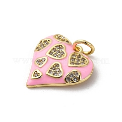Brass Micro Pave Cubic Zirconia with Enamel Pendants&nbsp;KK-Q098-21G-B