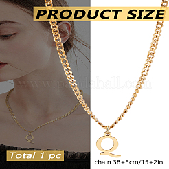 1Pc 304 Stainless Steel Letter Pendant Necklaces&nbsp;NJEW-LP0001-33Q-G