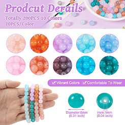 200Pcs 10 Colors Glass Beads&nbsp;GLAA-TA0001-29