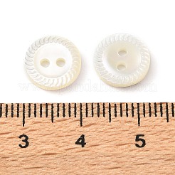 Natural Shell Flat Round Buttons with Carved Rim Recessed Center&nbsp;SH-CBA18B6-02A-01