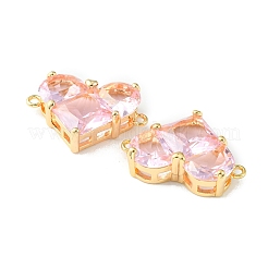 Brass Pave Cubic Zirconia Connector Charms&nbsp;X-KK-L208-04G-03