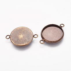 Brass Cabochon Connector Settings&nbsp;KK-B537-AB
