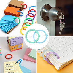 250Pcs 10 Colors Heart Plastic Loose Leaf Book Binder Hinged Rings&nbsp;FIND-CP0003-20B