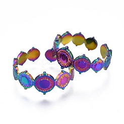 304 Stainless Steel Flat Round Wrapped Cuff Ring&nbsp;RJEW-N038-063