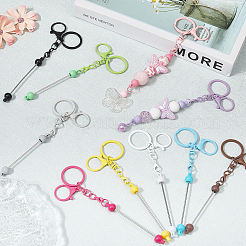 10Pcs 10 Colors Alloy Bar Beadable Keychain Clasps&nbsp;FIND-SC0017-20