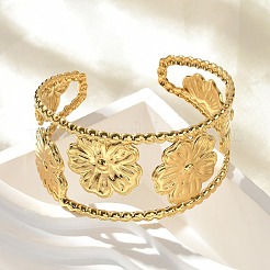 304 Stainless Steel Cuff Bangles for Women&nbsp;BJEW-Z096-04G