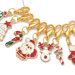 Christmas Theme Alloy Enamel Pendants Decorations&nbsp;HJEW-PH01289-11