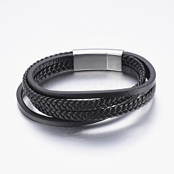 Leather Cord Multi-strand Bracelets&nbsp;BJEW-F325-05