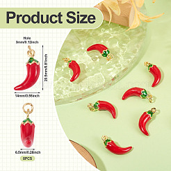 8Pcs Brass Enamel Pendants&nbsp;KK-TA0002-55
