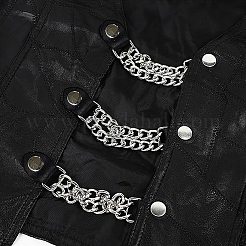 4Pcs PU Leather & Alloy Chain Vest Extenders&nbsp;DIY-CL0001-91A