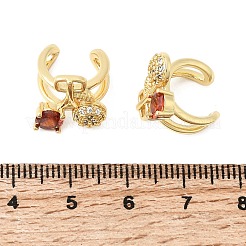 Cherry Brass Micro Pave Cubic Zirconia Cuff Earrings&nbsp;EJEW-C186-13G