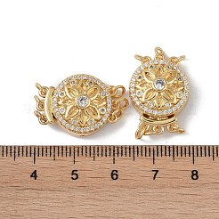 Rack Plating Brass Micro Pave Clear Cubic Zirconia Box Clasps&nbsp;KK-G494-06G