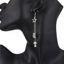 304 Stainless Steel Star & Moon Dangle Earrings&nbsp;EJEW-JE06394