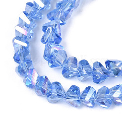 Electroplate Transparent Glass Beads Strands&nbsp;GLAA-N021-4mm-03