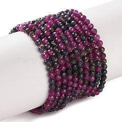 Natural Red Corundum/Ruby and Sapphire Beads Strands&nbsp;G-Z150-A03-3mm