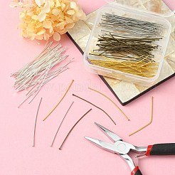 160Pcs 4 Colors Brass Flat Head Pins&nbsp;KK-YW0002-11
