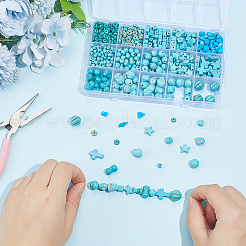 15 Styles Synthetic Turquoise & Natural Magnesite Beads Sets&nbsp;TURQ-AR0001-52