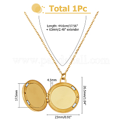 1Pc Stainless Steel Pave Natural White Shell Locket Pendant Necklaces for Women&nbsp;NJEW-HS0001-12B