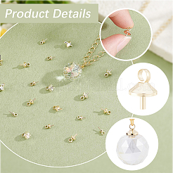 60Pcs 3 Styles Brass Cup Pearl Peg Bails Pin Pendants&nbsp;KK-BBC0028-88G